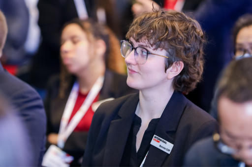 Bonnie Cliff Conference Manager giving a speech